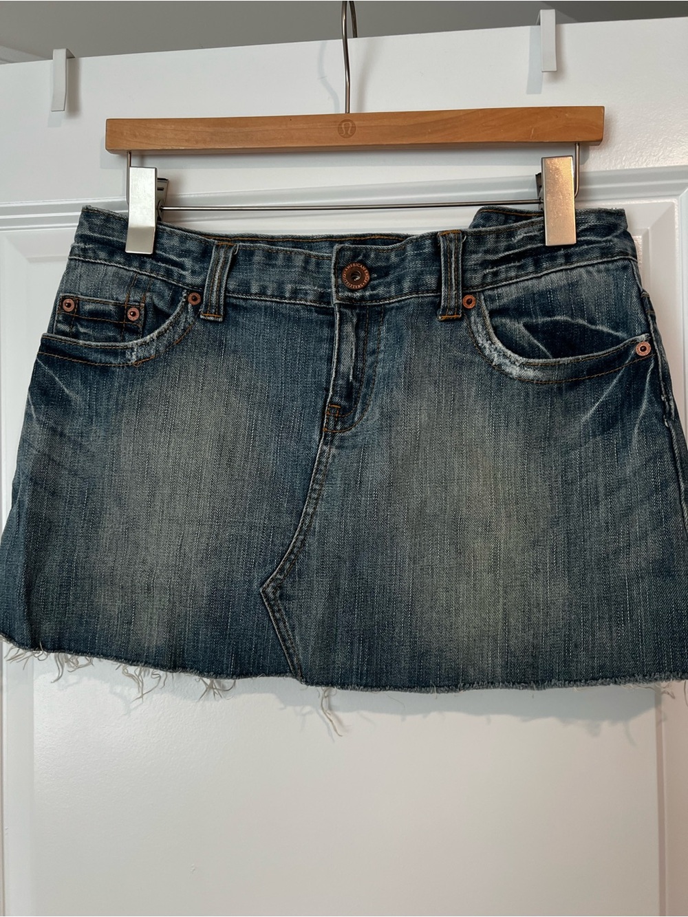 American Eagle Outfitters Dark Blue Wash Denim Mini Skirt